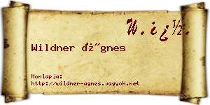 Wildner Ágnes névjegykártya