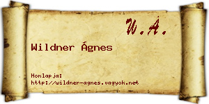 Wildner Ágnes névjegykártya